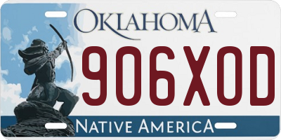 OK license plate 906XOD