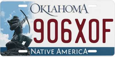OK license plate 906XOF