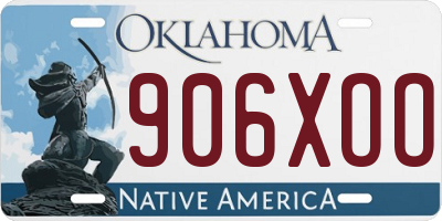 OK license plate 906XOO