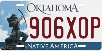 OK license plate 906XOP
