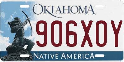 OK license plate 906XOY