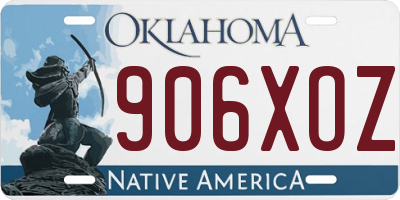 OK license plate 906XOZ