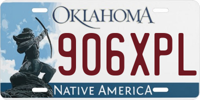 OK license plate 906XPL