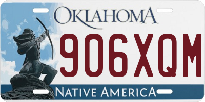 OK license plate 906XQM
