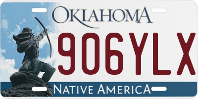 OK license plate 906YLX
