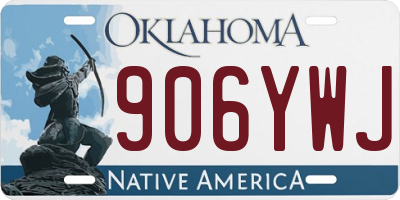 OK license plate 906YWJ