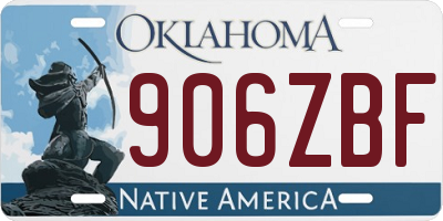 OK license plate 906ZBF