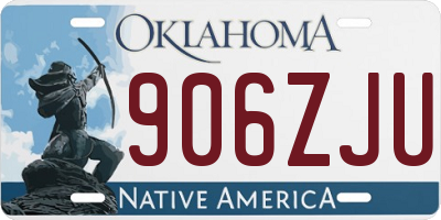 OK license plate 906ZJU