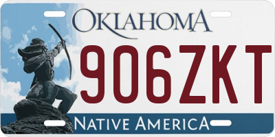 OK license plate 906ZKT