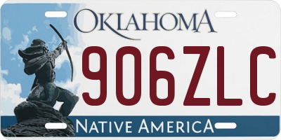 OK license plate 906ZLC