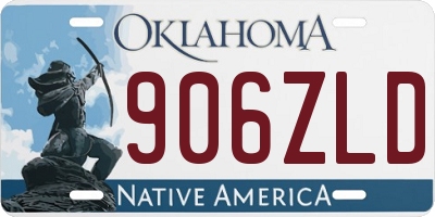 OK license plate 906ZLD