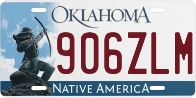 OK license plate 906ZLM