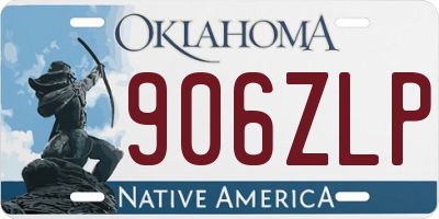 OK license plate 906ZLP