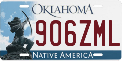 OK license plate 906ZML