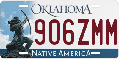 OK license plate 906ZMM