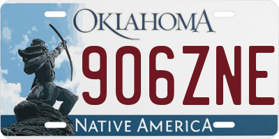 OK license plate 906ZNE