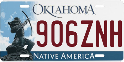 OK license plate 906ZNH
