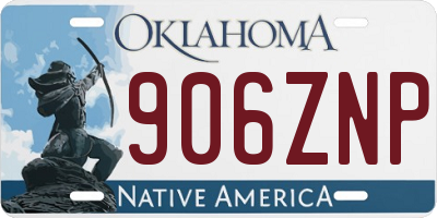 OK license plate 906ZNP