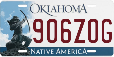 OK license plate 906ZOG