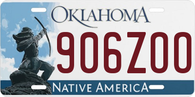 OK license plate 906ZOO