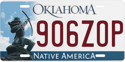 OK license plate 906ZOP