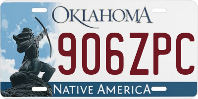 OK license plate 906ZPC