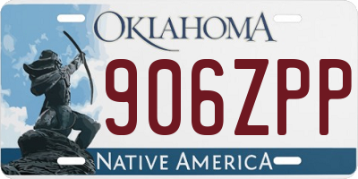 OK license plate 906ZPP
