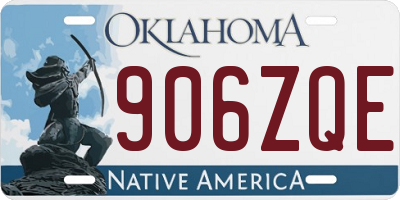 OK license plate 906ZQE