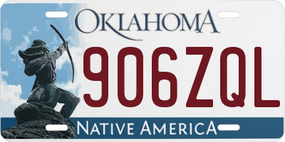 OK license plate 906ZQL