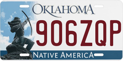 OK license plate 906ZQP
