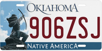 OK license plate 906ZSJ