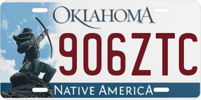 OK license plate 906ZTC