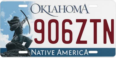 OK license plate 906ZTN