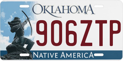 OK license plate 906ZTP