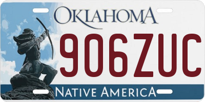 OK license plate 906ZUC