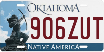 OK license plate 906ZUT