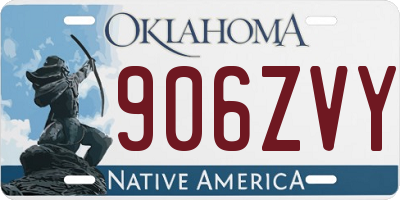 OK license plate 906ZVY