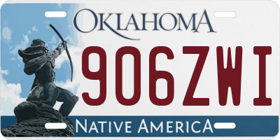 OK license plate 906ZWI