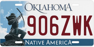 OK license plate 906ZWK