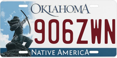 OK license plate 906ZWN