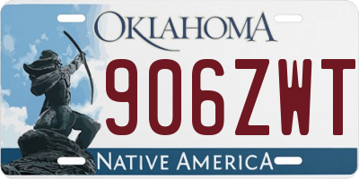 OK license plate 906ZWT