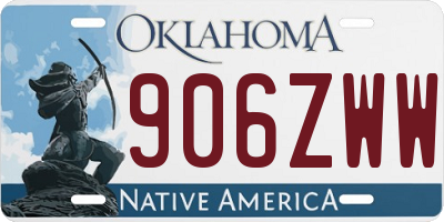 OK license plate 906ZWW