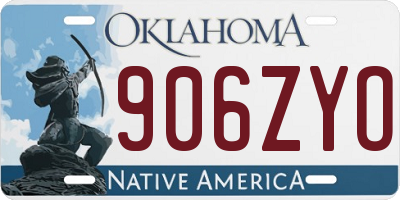OK license plate 906ZYO