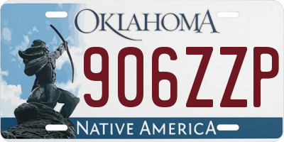 OK license plate 906ZZP