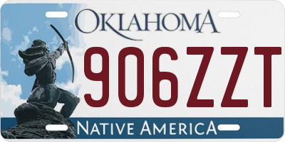 OK license plate 906ZZT