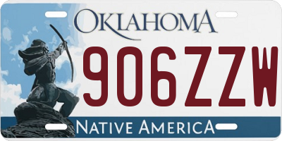 OK license plate 906ZZW