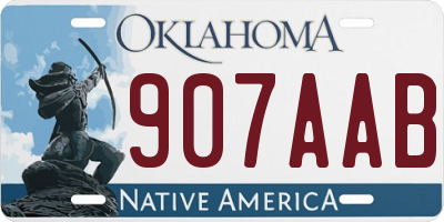 OK license plate 907AAB