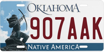 OK license plate 907AAK