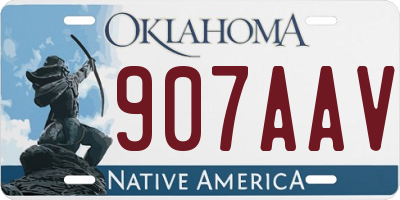 OK license plate 907AAV