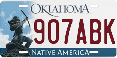 OK license plate 907ABK